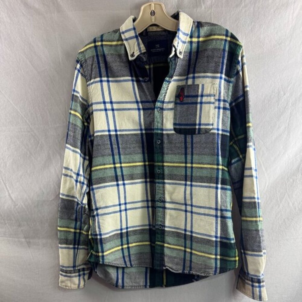 Scotch and Soda Mens Plaid Flannel Shirt Medium Weight